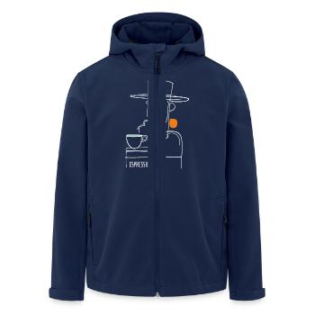 Espressionist - Espresso - Kaffee trinken - Recycelte Männer Softshell-Jacke von Stanley/Stella - Navy - Vorne - AI Model Male 185 light (185cm)