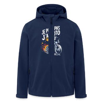 Je peux pas j'ai moto - Veste softshell homme en polyester recyclé Stanley/Stella - marine - Devant - AI Model Male 185 light (185cm)