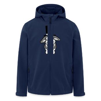 Herr Hase Gentleman Zylinder Hut Monokel Brille - Recycelte Männer Softshell-Jacke von Stanley/Stella - Navy - Vorne - AI Model Male 185 light (185cm)