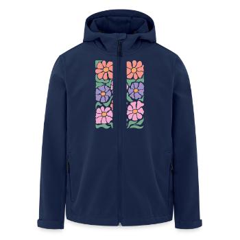 Boho Flora Flowers - Men’s Recycled Softshell Jacket by Stanley/Stella - navy - Front - AI Model Male 185 light (185cm)