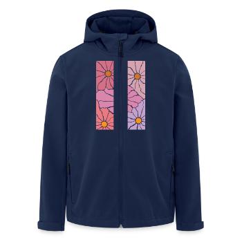Boho Flora Flowers - Men’s Recycled Softshell Jacket by Stanley/Stella - navy - Front - AI Model Male 185 light (185cm)
