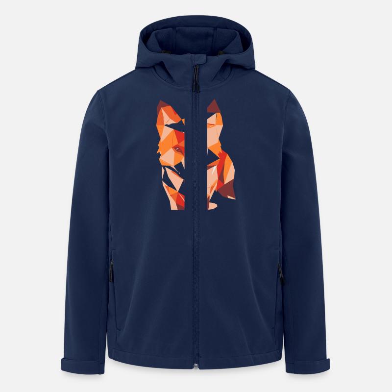 Fuchs ,Geometrisch , illustration,abstrakt,orange - Recycelte Männer Softshell-Jacke von Stanley/Stella - Navy