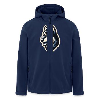Husky im Profil - Recycelte Männer Softshell-Jacke von Stanley/Stella - Navy - Vorne - AI Model Male 185 light (185cm)