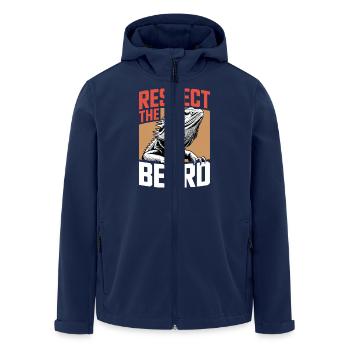 Respect the Beard! Bartagame Reptil Terraristik - Recycelte Männer Softshell-Jacke von Stanley/Stella - Navy - Vorne - AI Model Male 185 light (185cm)