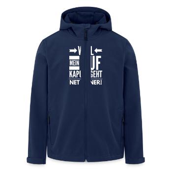 Weil mein Ruf kaputt geht, net deiner! - Recycelte Männer Softshell-Jacke von Stanley/Stella - Navy - Vorne - AI Model Male 185 light (185cm)