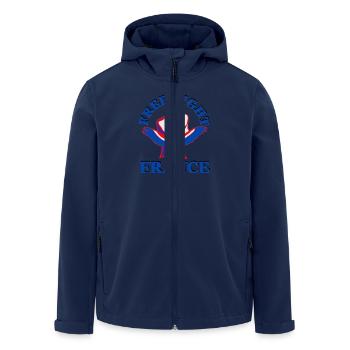 Free Fight France. MMA - Men’s Recycled Softshell Jacket by Stanley/Stella - navy - Front - AI Model Male 185 light (185cm)
