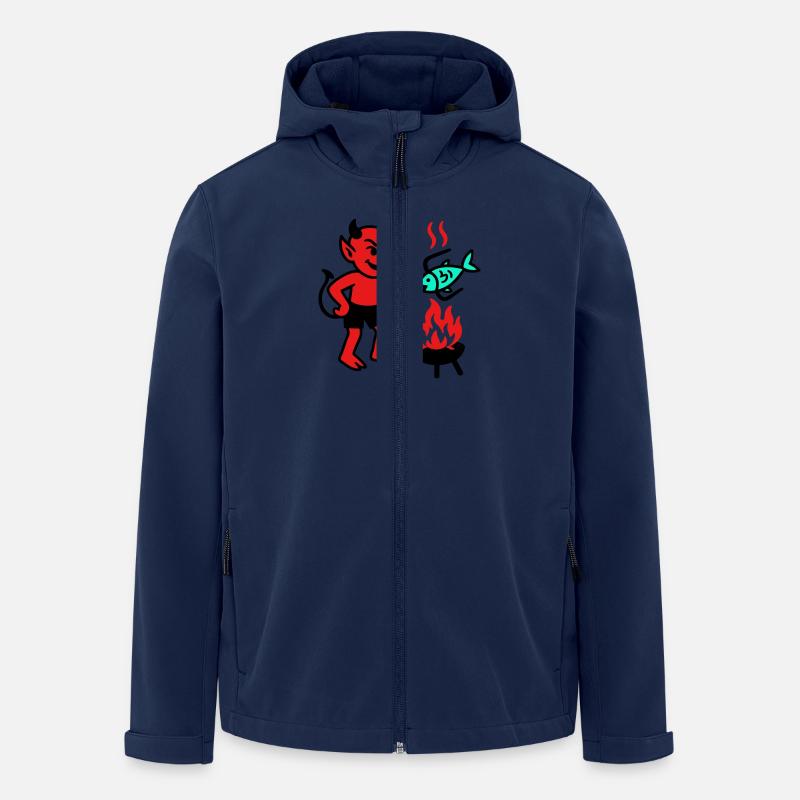Devil with Fish - Men’s Recycled Softshell Jacket by Stanley/Stella - navy