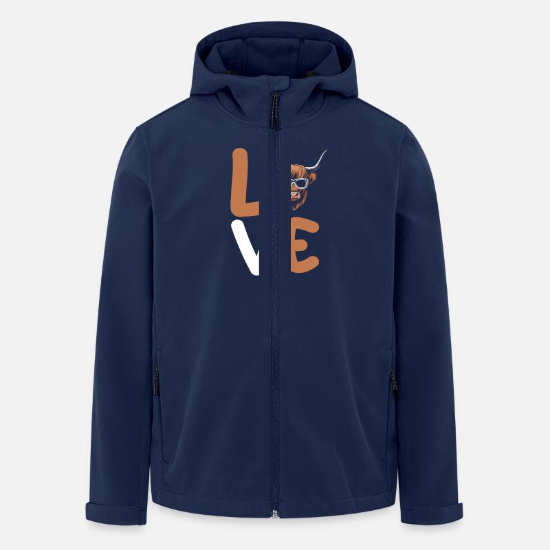 Cow Cattle Highland Cattle - Men’s Recycled Softshell Jacket by Stanley/Stella - navy
