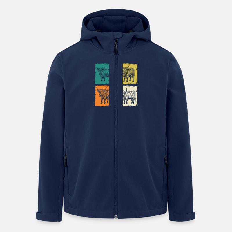 Cow Cattle Highland Cattle - Men’s Recycled Softshell Jacket by Stanley/Stella - navy
