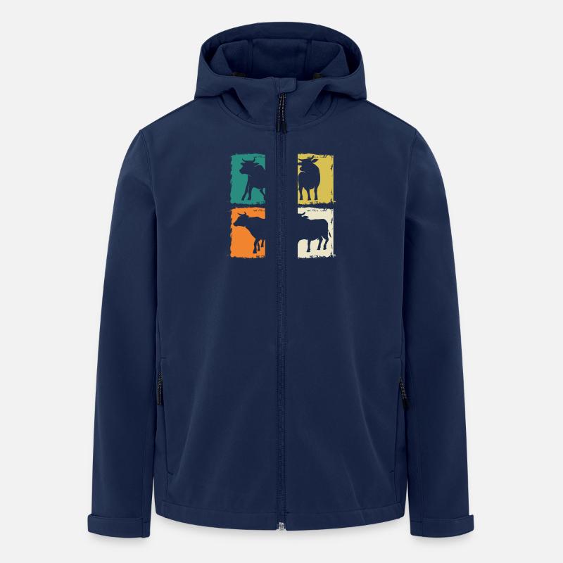Bovins de buffle Bœufs - Veste softshell homme en polyester recyclé Stanley/Stella - marine