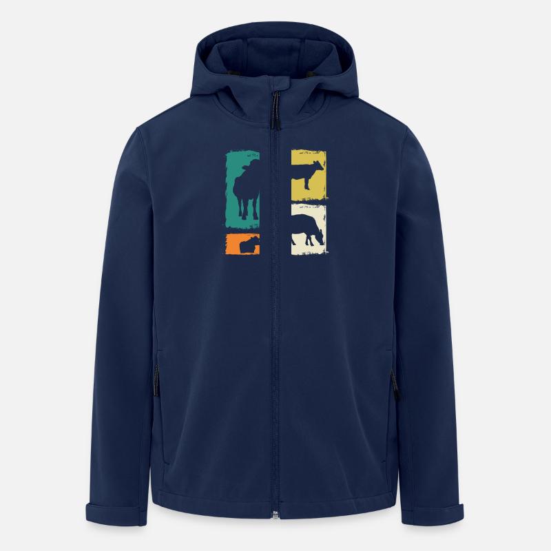Vache Highland Bovins Vaches - Veste softshell homme en polyester recyclé Stanley/Stella - marine