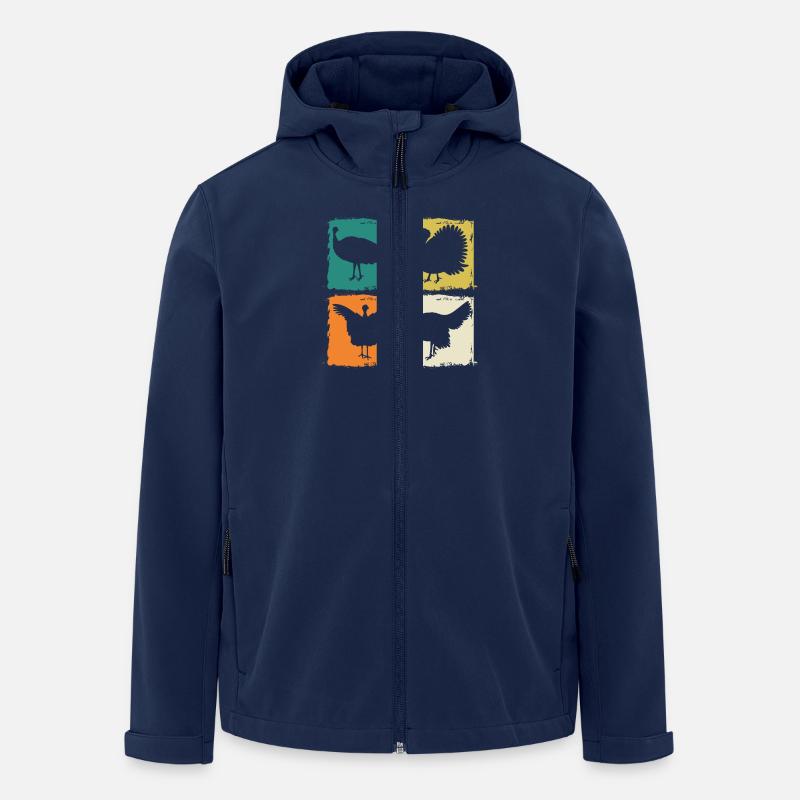 Poulets Coq Dinde - Veste softshell homme en polyester recyclé Stanley/Stella - marine