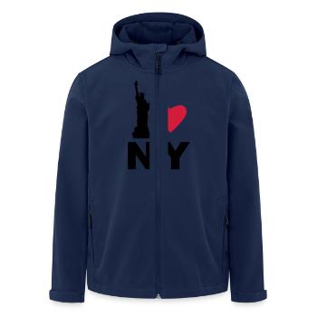 J'aime New York - Veste softshell homme en polyester recyclé Stanley/Stella - marine - Devant - AI Model Male 185 light (185cm)