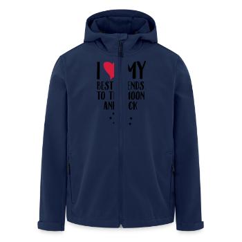 I Love (Heart) My Best Friend To The Moon And Back - Veste softshell homme en polyester recyclé Stanley/Stella - marine - Devant - AI Model Male 185 light (185cm)