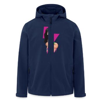 Pin-up de foudre rose - Veste softshell homme en polyester recyclé Stanley/Stella - marine - Devant - AI Model Male 185 light (185cm)