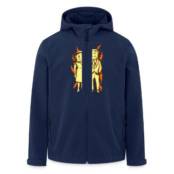 Paper Bag Face Mask - Men’s Recycled Softshell Jacket by Stanley/Stella - navy - Front - AI Model Male 185 light (185cm)