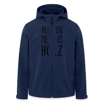 all you need is Holz - Recycelte Männer Softshell-Jacke von Stanley/Stella - Navy - Vorne - AI Model Male 185 light (185cm)