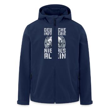 Soldat Bundeswehr Infanterie Militär - Recycelte Männer Softshell-Jacke von Stanley/Stella - Navy - Vorne - AI Model Male 185 light (185cm)