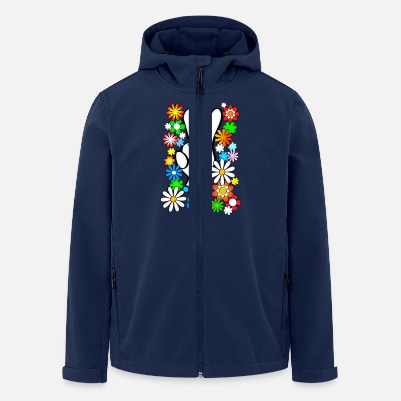 Flower Power & Peace 1 - Recycelte Männer Softshell-Jacke von Stanley/Stella - Navy