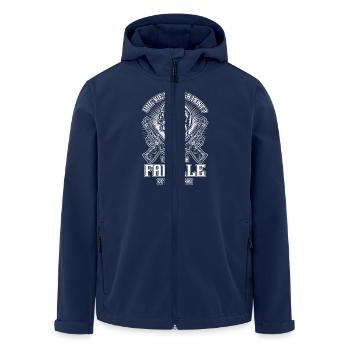 Don't touch my family - FR - Men’s Recycled Softshell Jacket by Stanley/Stella - navy - Front - AI Model Male 185 light (185cm)