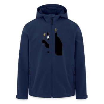 monkey hero - Men’s Recycled Softshell Jacket by Stanley/Stella - navy - Front - AI Model Male 185 light (185cm)