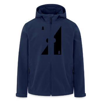 Karte als schwarze Weißklee - Recycelte Männer Softshell-Jacke von Stanley/Stella - Navy - Vorne - AI Model Male 185 light (185cm)