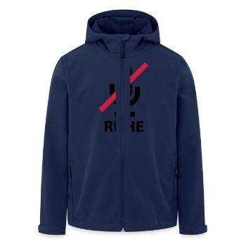 Ruhe - Mute - Silence - Ton aus - Recycelte Männer Softshell-Jacke von Stanley/Stella - Navy - Vorne - AI Model Male 185 light (185cm)
