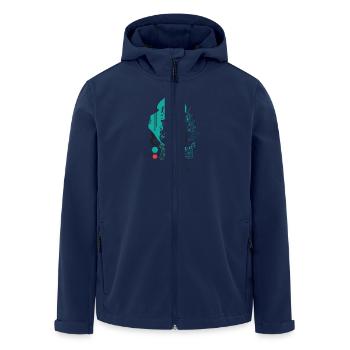 AbstractFlash - Recycelte Männer Softshell-Jacke von Stanley/Stella - Navy - Vorne - AI Model Male 185 light (185cm)