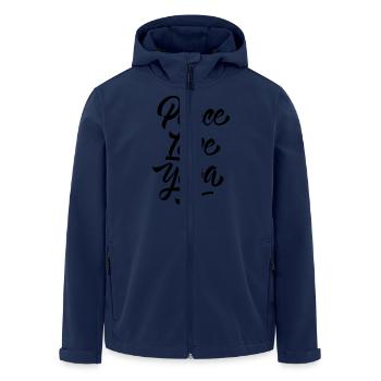 Peace Love Yoga - Veste softshell homme en polyester recyclé Stanley/Stella - marine - Devant - AI Model Male 185 light (185cm)