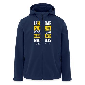 Nantes Nantais supporter Football Nantes - Veste softshell homme en polyester recyclé Stanley/Stella - marine - Devant - AI Model Male 185 light (185cm)
