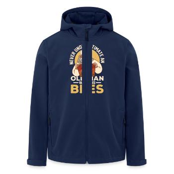 Never Underestimate An Old Man With His Bees Apiar - Recycelte Männer Softshell-Jacke von Stanley/Stella - Navy - Vorne - AI Model Male 185 light (185cm)