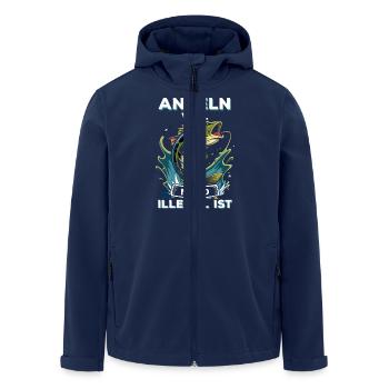 Ich Angle Weil Mord Illegal Ist Sarkasmus Angler - Recycelte Männer Softshell-Jacke von Stanley/Stella - Navy - Vorne - AI Model Male 185 light (185cm)