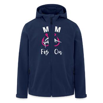 Mom Fish On Fishing - Recycelte Männer Softshell-Jacke von Stanley/Stella - Navy - Vorne - AI Model Male 185 light (185cm)