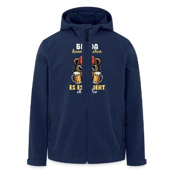 Bin Da Eskaliert Eh Wieder Bier Party Bier Bär - Recycelte Männer Softshell-Jacke von Stanley/Stella - Navy - Vorne - AI Model Male 185 light (185cm)