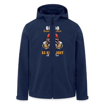 Bin Da Eskaliert Eh Wieder Bier Party Faultier - Recycelte Männer Softshell-Jacke von Stanley/Stella - Navy - Vorne - AI Model Male 185 light (185cm)