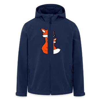 2 Füchse Mutter Rotfuchs Kleines Kind Vater Mama - Recycelte Männer Softshell-Jacke von Stanley/Stella - Navy - Vorne - AI Model Male 185 light (185cm)