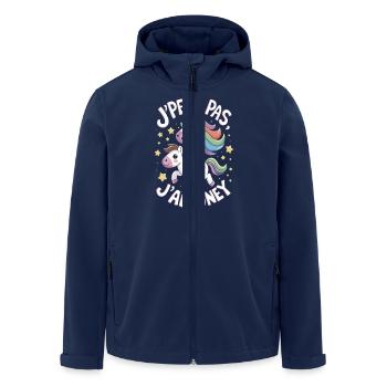 J' peux pas j'ai Poney - Veste softshell homme en polyester recyclé Stanley/Stella - marine - Devant - AI Model Male 185 light (185cm)
