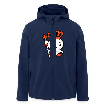 Vogel König Krone Herrscher Bart Alt Königreich - Recycelte Männer Softshell-Jacke von Stanley/Stella - Navy - Vorne - AI Model Male 185 light (185cm)