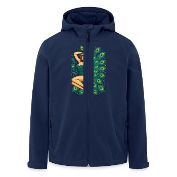 Pin-up paon - Veste softshell homme en polyester recyclé Stanley/Stella - marine - Devant - AI Model Male 185 light (185cm)
