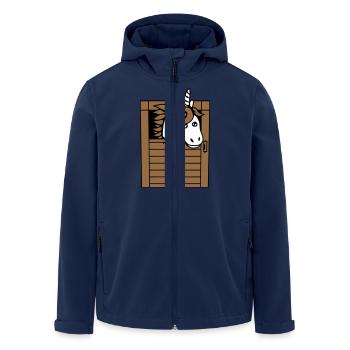 Unicorn Horse Horse Stable Pony Horse Peeps Cute - Men’s Recycled Softshell Jacket by Stanley/Stella - navy - Front - AI Model Male 185 light (185cm)