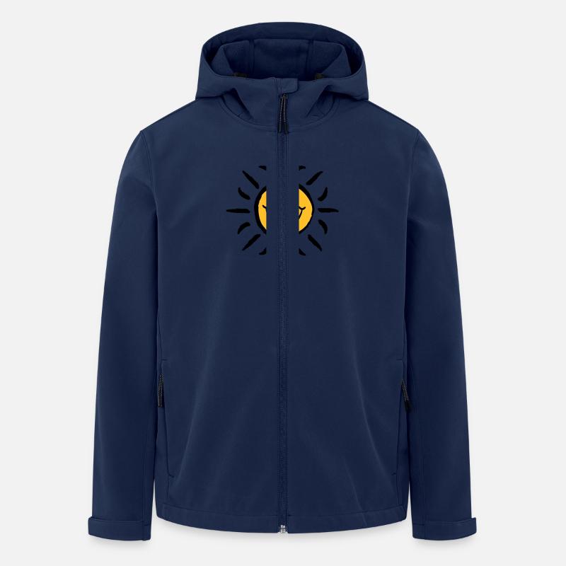 Schöne Sonne mit Smiley Gesicht - Recycelte Männer Softshell-Jacke von Stanley/Stella - Navy