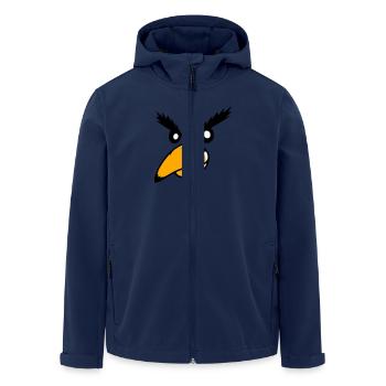 Rabe Vogel guckt böse cool lustig Comic Humor Spaß - Recycelte Männer Softshell-Jacke von Stanley/Stella - Navy - Vorne - AI Model Male 185 light (185cm)