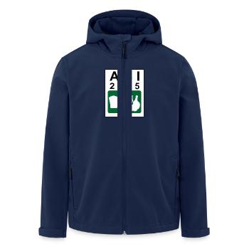 Bier Liga Logo ABI 2025 Grün - Recycelte Männer Softshell-Jacke von Stanley/Stella - Navy - Vorne - AI Model Male 185 light (185cm)