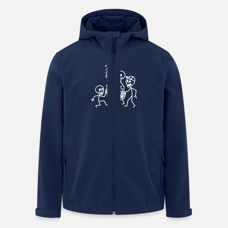 Bier Team Skelett - Recycelte Männer Softshell-Jacke von Stanley/Stella - Navy