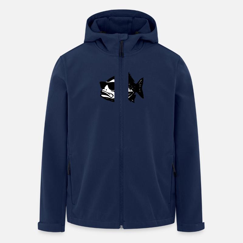 Fisch mit Sonnenbrille - Recycelte Männer Softshell-Jacke von Stanley/Stella - Navy
