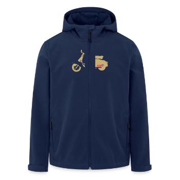 Retro Scooter - Men’s Recycled Softshell Jacket by Stanley/Stella - navy - Front - AI Model Male 185 light (185cm)