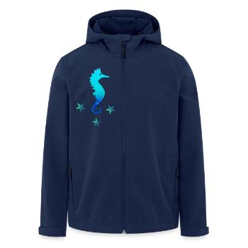 Seepferdchen blau Schwimmen lernen - Recycelte Männer Softshell-Jacke von Stanley/Stella - Navy - Vorne - AI Model Male 185 light (185cm)