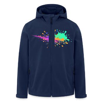 Farbkleckse Design außergewöhnlich - Recycelte Männer Softshell-Jacke von Stanley/Stella - Navy - Vorne - AI Model Male 185 light (185cm)