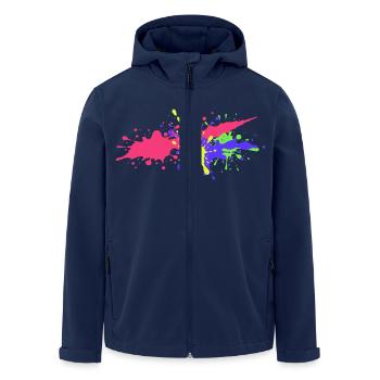 Splatter Design Trend - Men’s Recycled Softshell Jacket by Stanley/Stella - navy - Front - AI Model Male 185 light (185cm)