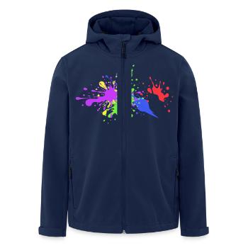 Farbenfrohe Spritzer Geschenkidee witzig - Recycelte Männer Softshell-Jacke von Stanley/Stella - Navy - Vorne - AI Model Male 185 light (185cm)